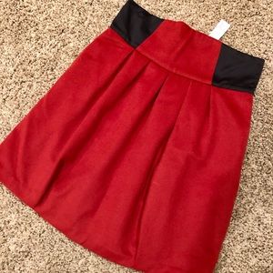 NWT MM Couture by Miss Me wool rust pleated skirt with black detail